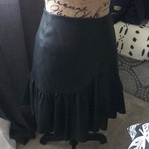 Soft leather black skirt